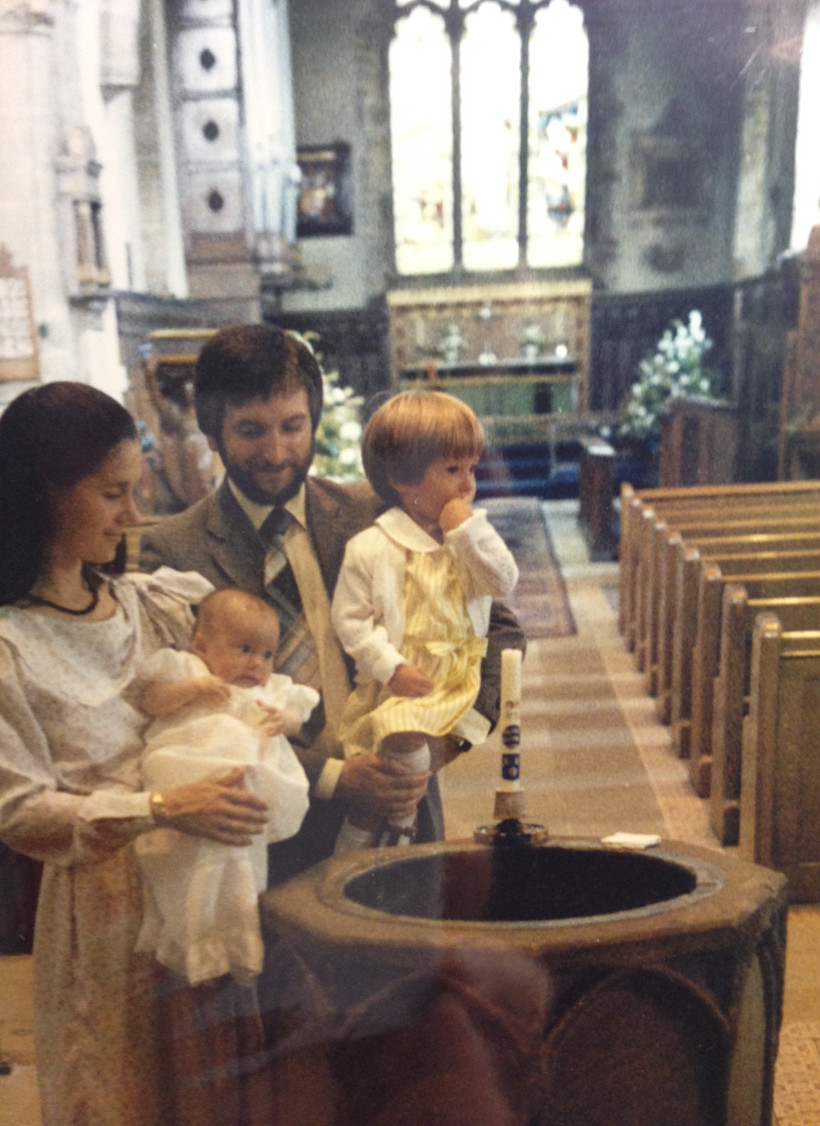 Elley being Christened at St. Mary's Church - nice sceptical face! Elley being Christened at St. Mary's Church